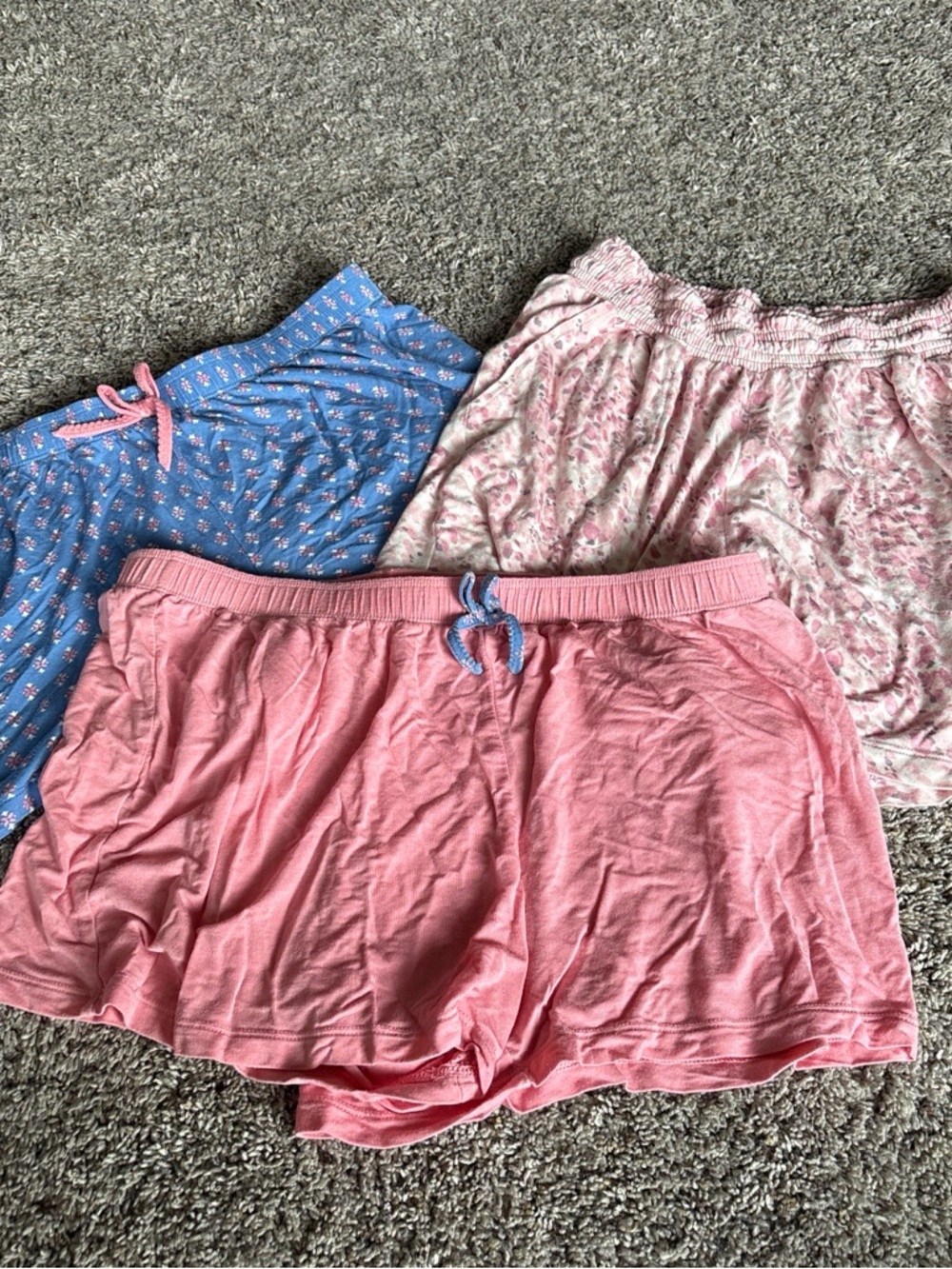 3-Pack Women’s Sleep Shorts Set – Pink, Blue, Light Pink